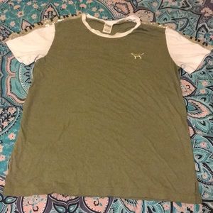 Pink sequined shirt.